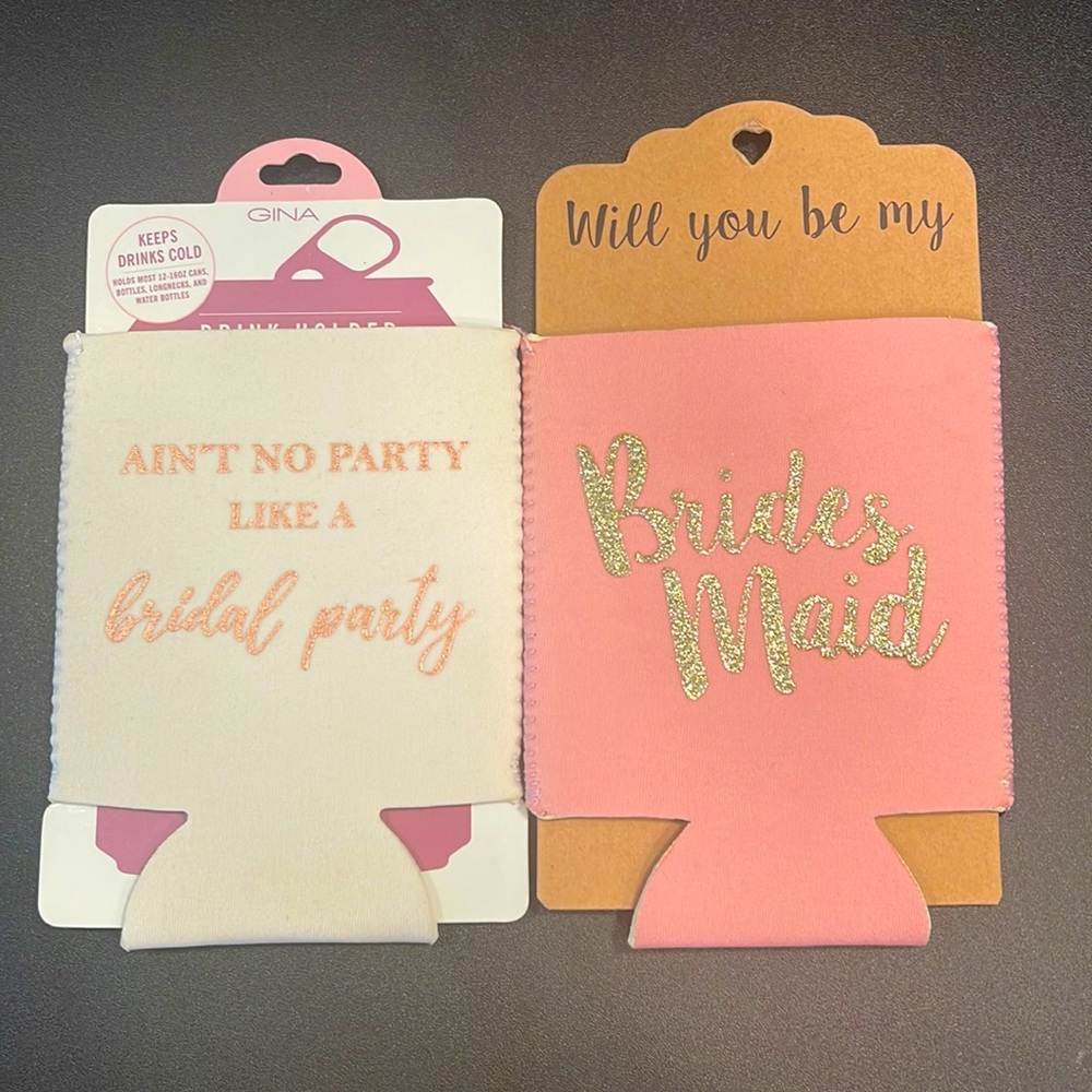 2 Bridal Beer Koozies